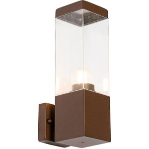 QAZQA malios - Moderne Wandlamp voor buiten - 1 lichts - L 8 cm - Roestbruin - Buitenverlichting