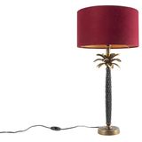 QAZQA areka - Art Deco Tafellamp met kap - 1 lichts - H 700 mm - Rood - Woonkamers-sSlaapkamer