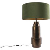QAZQA Bruut - Art Deco Tafellamp met Kap - 1 Lichts - H 760 Mm - Groen - Woonkamer - Slaapkamer
