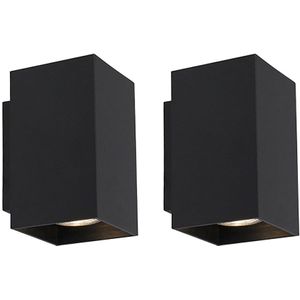 Set van 2 moderne wandlampen zwart vierkant - Sandy