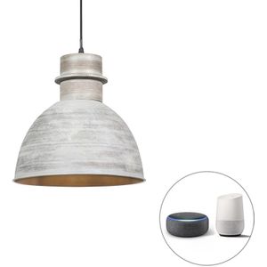 Smart hanglamp grijs 30 cm incl. wifi A60 lichtbron - Dory