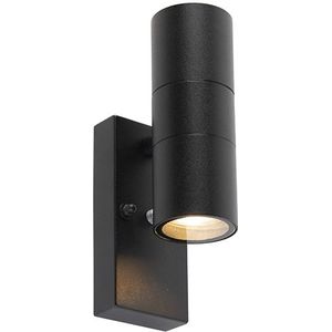 Buitenwandlamp zwart met licht-donker sensor IP44 - Duo