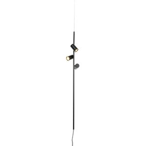 Hanglamp zwart met voetschakelaar 3-lichts - Jeana Luxe