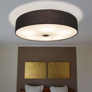 QAZQA Drum - Moderne Plafondlamp met Kap - 6 Lichts - Ø 700 Mm - Zwart