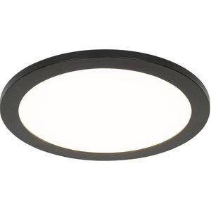 QAZQA steve - Moderne LED Plafondlamp - 1 lichts - Ø 30 cm - Zwart - Buitenverlichting