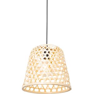 Oosterse hanglamp zwart met bamboe - Rayan