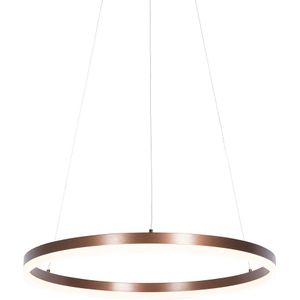 QAZQA anello - Moderne LED Dimbare Hanglamp met Dimmer - 1 lichts - Ø 60 cm - Brons - Woonkamers-sSlaapkamers-sKeuken