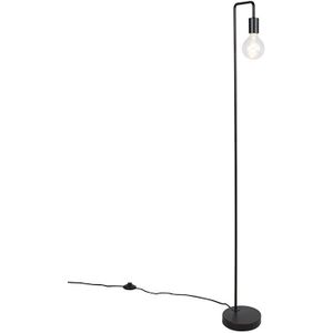 QAZQA Facil - Moderne Vloerlamp - Staande Lamp - 1 Lichts - H 1450 Mm - Zwart