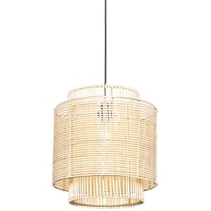 QAZQA maiken - Oosterse Hanglamp - 1 lichts - Ø 34 cm - Naturel - Woonkamer | Slaapkamer | Keuken