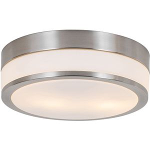 Moderne plafondlamp staal 28 cm IP44 - Flavi