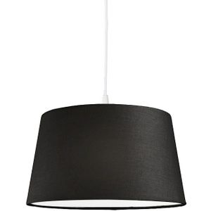 Moderne hanglamp wit met zwarte kap 45 cm - Pendel