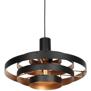 Retro hanglamp zwart rond - Halo Cirque