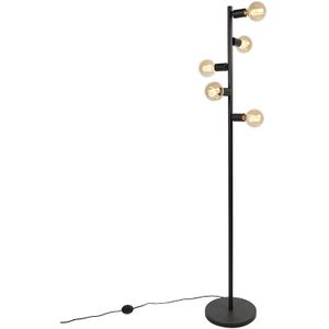 Moderne vloerlamp zwart 5-lichts - Facil