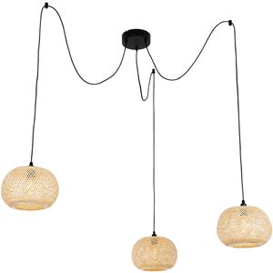 Oosterse buiten hanglamp bamboe 3-lichts IP44 - Rafael