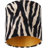 Velours lampenkap zebra dessin 20/20/20 gouden binnenkant