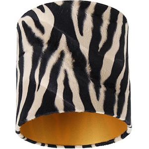 Velours lampenkap zebra dessin 20/20/20 gouden binnenkant