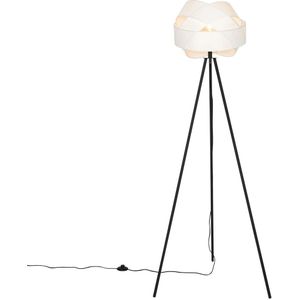 QAZQA cloth - Moderne Vloerlamps-sStaande Lamp - 1 lichts - H 155 cm - Wit - Woonkamers-sSlaapkamers-sKeuken