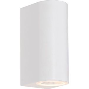 Moderne buiten wandlamp wit kunststof ovaal 2-lichts - Baleno