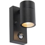 Buitenwandlamp zwart met bewegingssensor IP44 - Solo