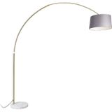 QAZQA Xxl - Moderne Booglamp - Vloerlamp - Staande Lamp met Kap - 1 Lichts - H 2690 Mm - Grijs