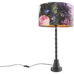 QAZQA Pisos - Art Deco Tafellamp met Kap - 1 Lichts - H 660 Mm - Multicolor