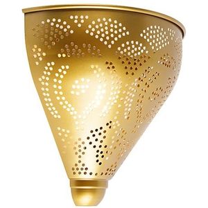 QAZQA Maruf,sinbad,zayn - Oosterse Wandlamp Voor Binnen - 1 Lichts - D 11.5 cm - Goud/Messing