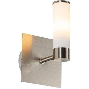 QAZQA Bath - Moderne Wandlamp Voor Binnen Voor Badkamer - 1 Lichts - D 11.5 cm - Staal -