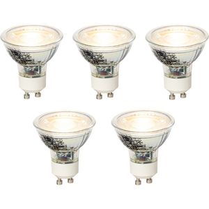 Set van 5 GU10 dimbare LED lampen 4W 300lm 2700K