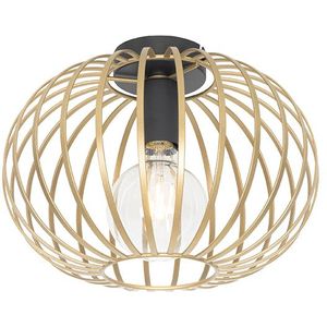 QAZQA johanna - Design Plafondlamp - 1 lichts - Ø 300 mm - Goud/messing - Woonkamer | Slaapkamer | Keuken