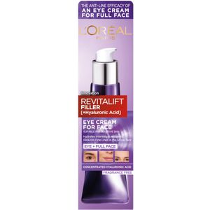 L'Oréal Revitalift Filler Oogcrème + Voor Het Gezicht - 30ml