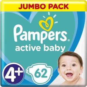 Pampers Active Baby Maat 4+ - 62 Luiers - (10-15KG)