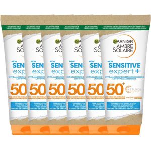 6x Garnier Ambre Solaire Zonnebrandmelk Sensitive Expert SPF 50+ 200 ml