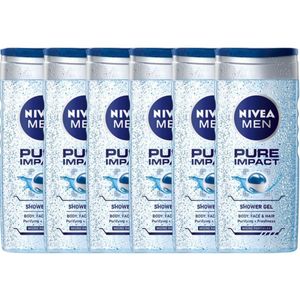Nivea Men Pure Impact Shower Gel - Voordeelverpakking 6x250ml