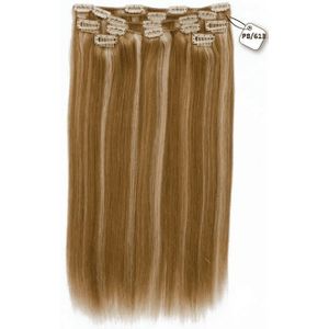 Double F Clip-in Hair Extensions 100% Human Hair / Echt Haar 8 Stuks #P10/24 - 18''