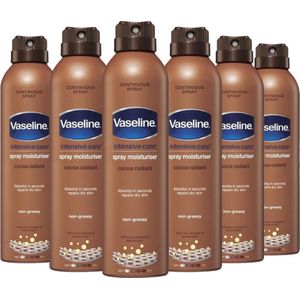 Vaseline Intensive Care Spray Moisturizer Cocoa Radiant Bodylotion - Voordeelverpakking 6x190ml