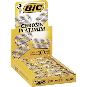BIC Chrome Platinum Double Edge Scheermesjes - Voordeelverpakking 20x5 Stuks = 100 Scheermesjes