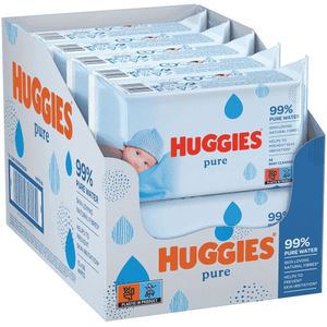 Huggies Billendoekjes Pure 99% Water - Voordeelverpakking 10x56 = 560 Doekjes