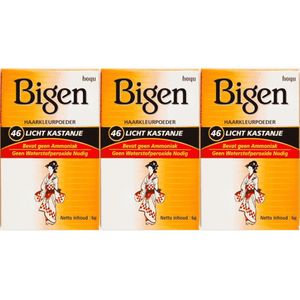 Bigen - Hair Powder - 46 Light Chestnut - Voordeelverpakking 3 Stuks