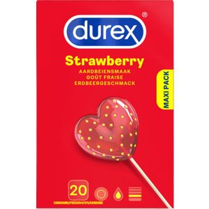 Durex Condooms - Met Aardbeiensmaak - Maxi Pack - 20 Stuks
