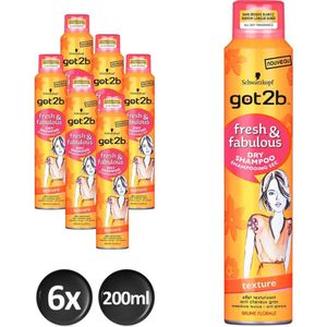 Schwarzkopf Got2b Fresh & Fabulous Texture Droogshampoo - Voordeelverpakking 6x200ml