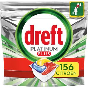 Dreft Platinum Plus All In One Vaatwastabletten Lemon - 4x39 Stuks = 156 Vaatwastabletten