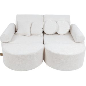 Medium Modular Sofa voor Kinderen - Boucle Wit Plus