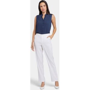 Marilyn Straight Broek in Stretch Linnen | Optic White