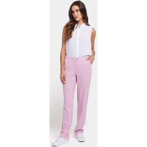 Marilyn Straight Broek in Stretch Linnen | Pink Nectar