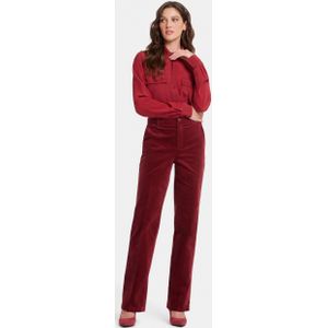 Straight Pantalon Katoenfluweel Rood | Wild Currant