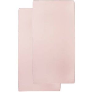 Meyco Baby Uni hoeslaken juniorbed - 2-pack - light pink - 70x140/150cm