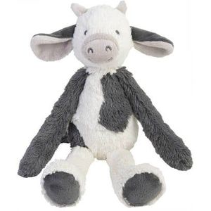 Happy Horse Koe Casper Knuffel 38cm - Wit/Grijs - Baby Knuffel