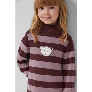 Jerseyjurk - Gestreept - Met Glitterapplicatie - Losse Pasvorm - Lange Mouwen