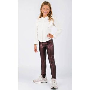 B.Nosy - Luna - Legging - Rood/Paarse - Met Leather Look Effect
