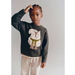 MANGO KIDS Trui  donkerbeige / olijfgroen / donkergroen / wit